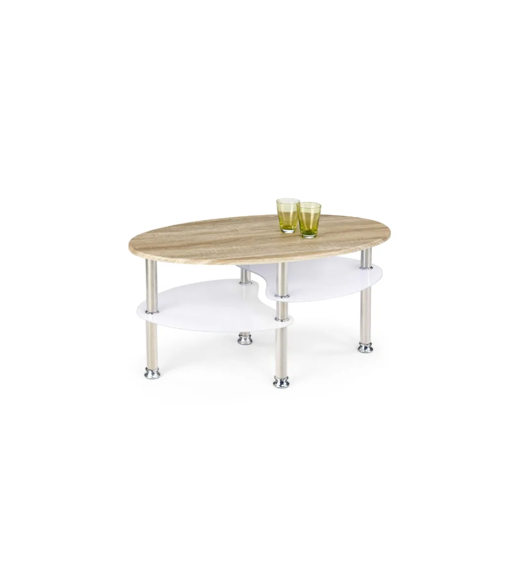 Ława MEDEA 90 cm w kolorze dąb sonoma z dodatkiem koloru białego*Halmar Outlet