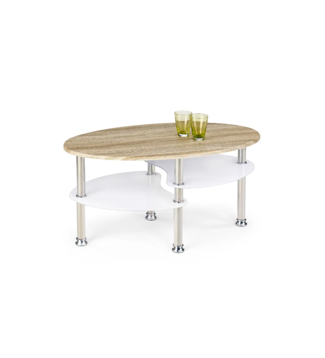 Ława MEDEA 90 cm w kolorze dąb sonoma z dodatkiem koloru białego*Halmar Outlet