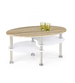 Ława MEDEA 90 cm w kolorze dąb sonoma z dodatkiem koloru białego*Halmar Outlet