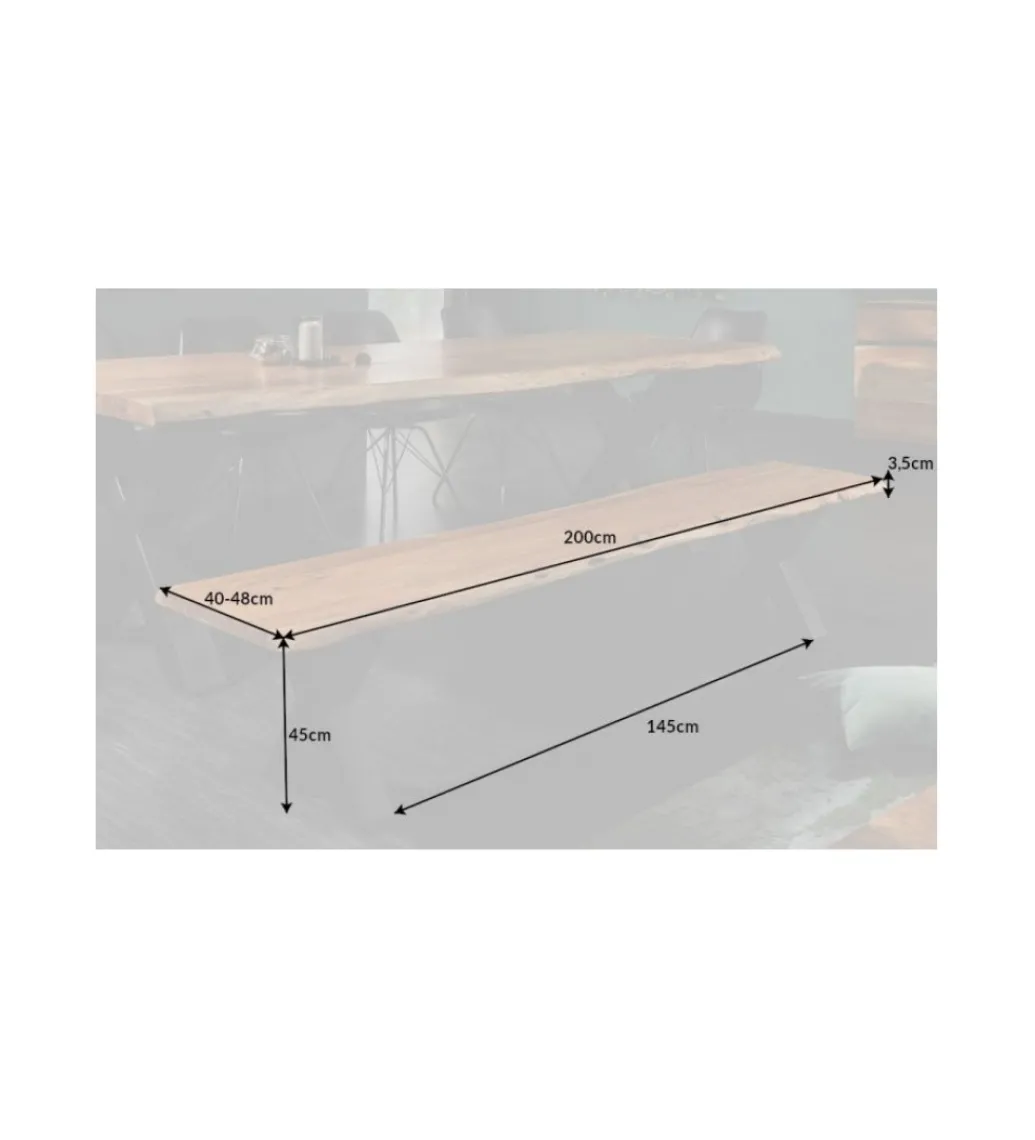 Ławka ARKTYKA Mammut X 200 Cm drewno akacja honey*Invicta Interior Online