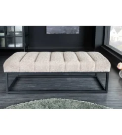 Ławka Baltic 110 cm Bouclé szampański beż*Invicta Interior Outlet