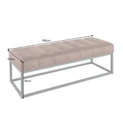Ławka Baltic 110 cm Bouclé szampański beż*Invicta Interior Outlet