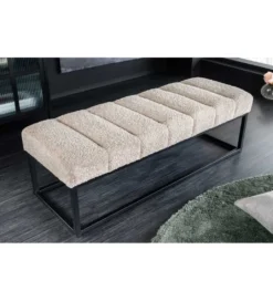 Ławka Baltic 110 cm Bouclé szampański beż*Invicta Interior Outlet