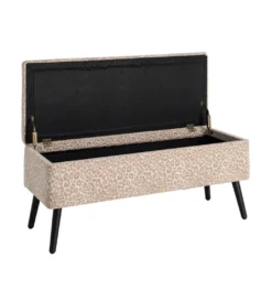 Ławka BAUL 100 cm beżowo kremowa panterka*Zona-Design Outlet