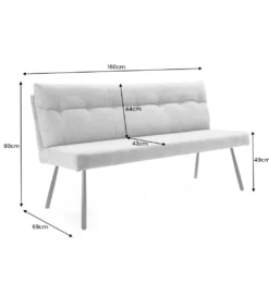 Ławka BIG GEORGE 160 cm welwet antracyt*Invicta Interior Best