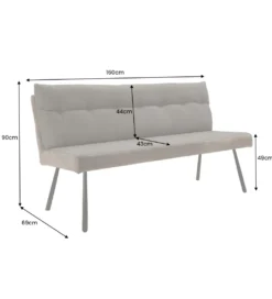 Ławka BIG GEORGE 160 cm welwet taupe brązowy*Invicta Interior Best