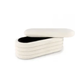 Ławka BLISS 105 cm bouclé kremowe z pojemnikiem*Halmar New