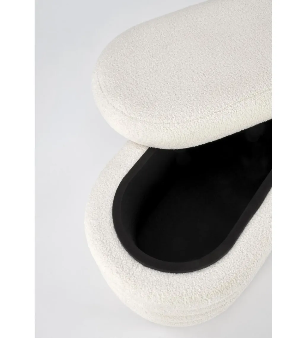 Ławka BLISS 105 cm bouclé kremowe z pojemnikiem*Halmar New