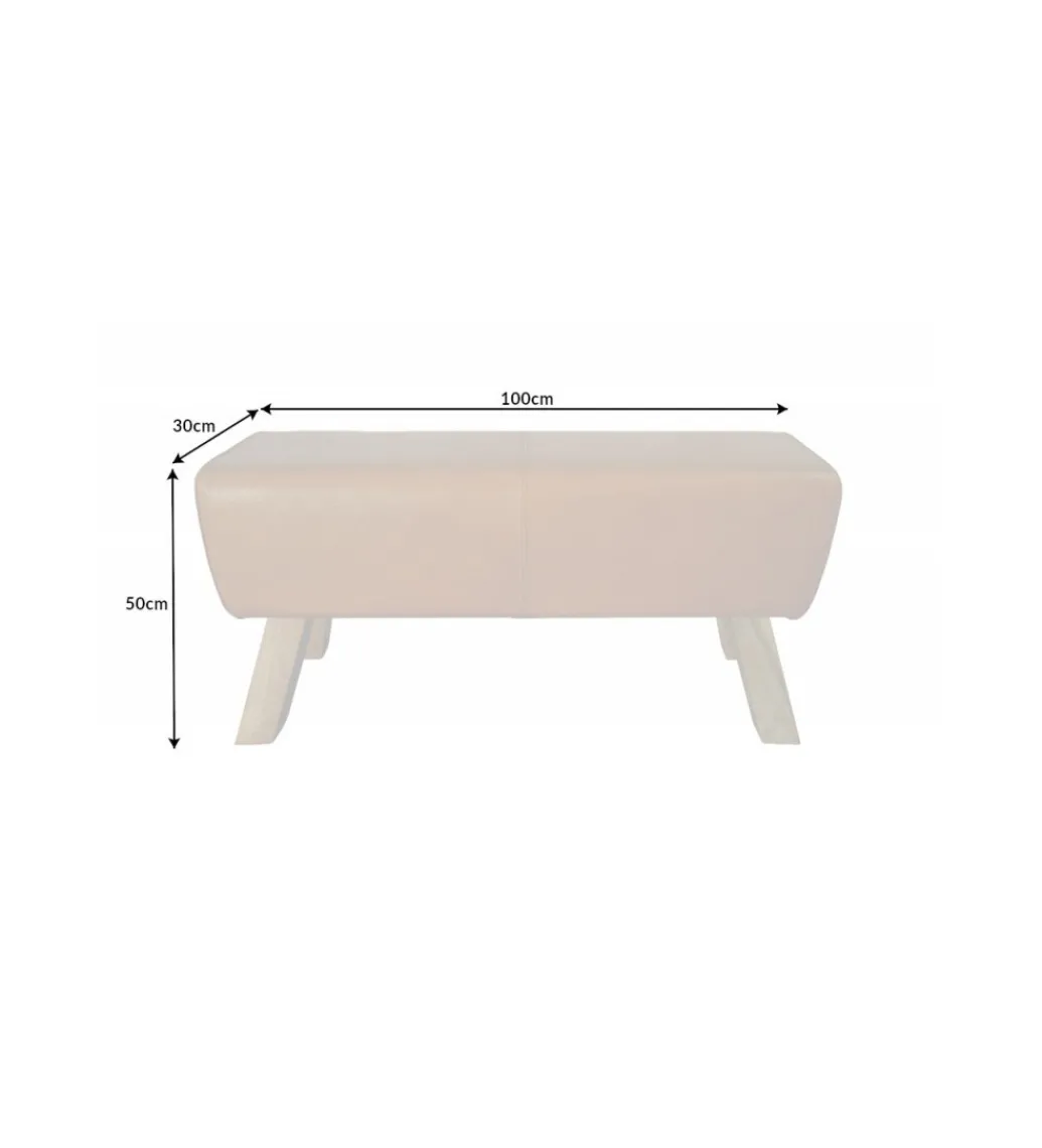 Ławka Bock 100 cm koniakowa*Invicta Interior Discount
