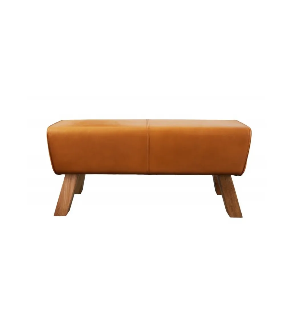 Ławka Bock 100 cm koniakowa*Invicta Interior Discount