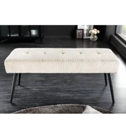 Ławka BOUTIQUE 100 cm beżowy sztruks*Invicta Interior Online