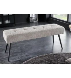 Ławka BOUTIQUE 100 cm tkanina bouclé szampański greige*Invicta Interior Sale