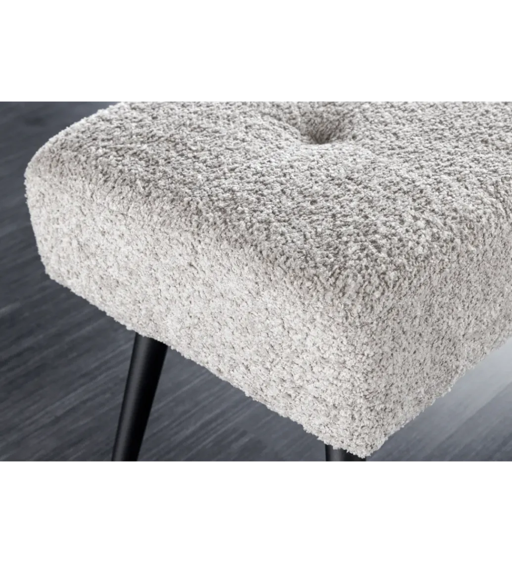 Ławka BOUTIQUE 100 cm tkanina bouclé szampański greige*Invicta Interior Sale