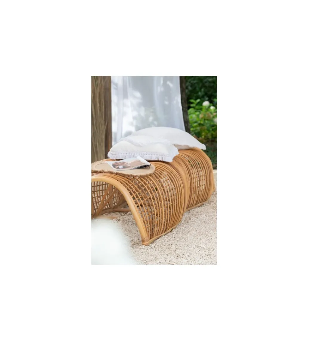 Ławka CRAWL rattanowa 200 cm naturalny*J-Line Hot