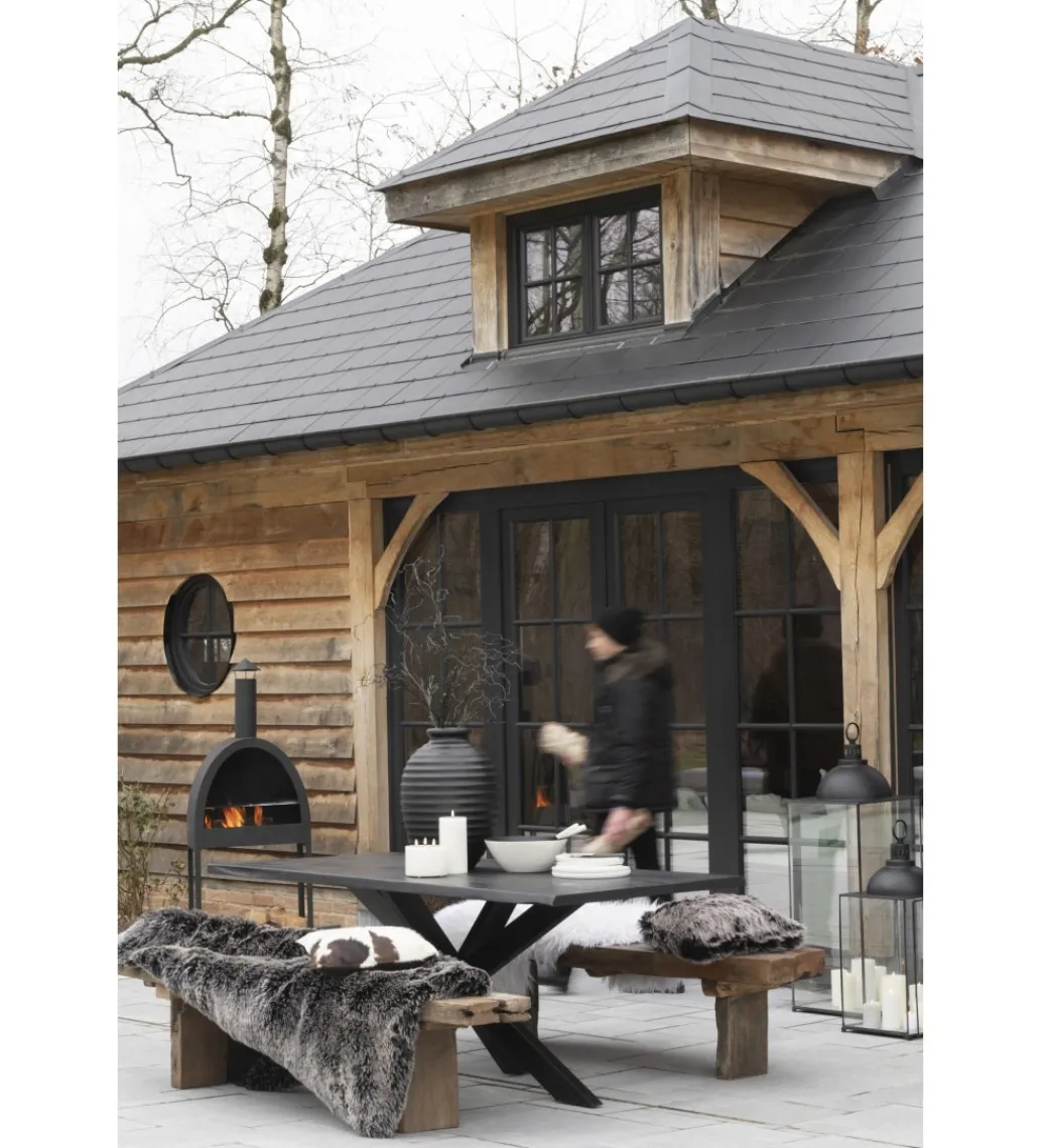 Ławka DEBER 190 cm drewno brązowe*J-Line Discount