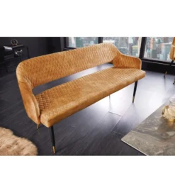 Ławka ETIENNE Paris 162 cm ciemna musztarda*Invicta Interior