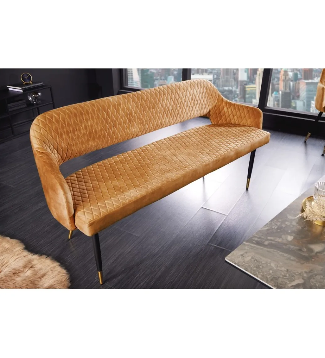 Ławka ETIENNE Paris 162 cm ciemna musztarda*Invicta Interior