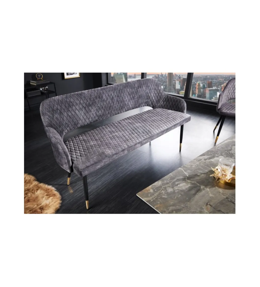 Ławka ETIENNE Paris 162 cm ciemnoszara*Invicta Interior Outlet