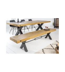 Ławka FACTORY Thor 200 cm drewno sosna brąz*Invicta Interior