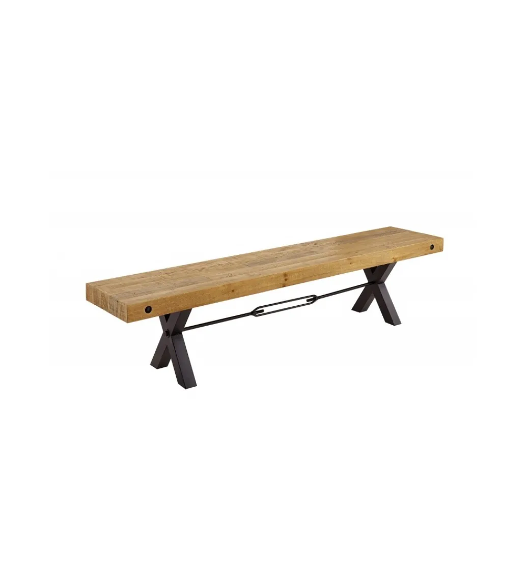 Ławka FACTORY Thor 200 cm drewno sosna brąz*Invicta Interior
