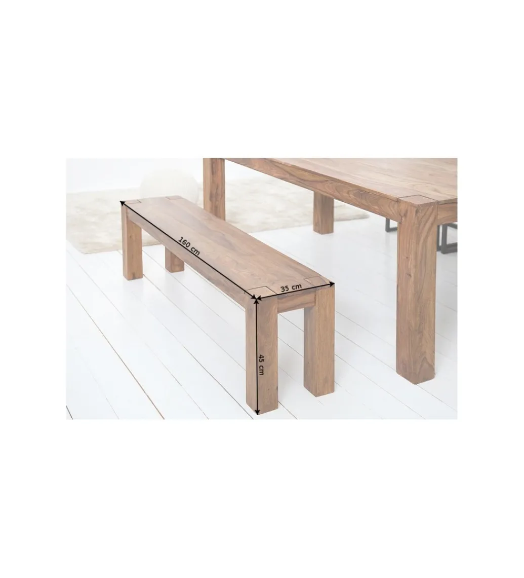 Ławka FINICE Makassar 160 cm drewno Sheesham*Invicta Interior
