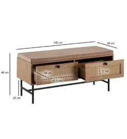 Ławka FONTA 100 cm w optyce dębu*WOHNLING, GERMANY Outlet