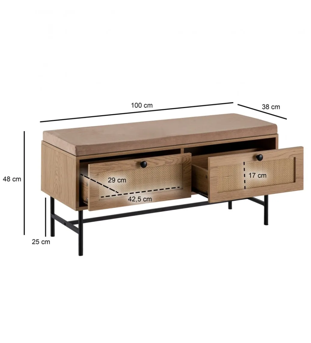 Ławka FONTA 100 cm w optyce dębu*WOHNLING, GERMANY Outlet