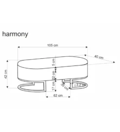 Ławka HARMONY 105 cm z pojemnikiem pepitka czarno biała*Halmar Online