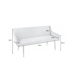Ławka HAVIER Turin 160 cm srebrno-szara*Invicta Interior Online