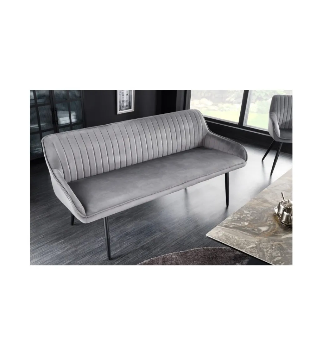 Ławka HAVIER Turin 160 cm srebrno-szara*Invicta Interior Online