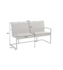 Ławka Imperial 160 cm taupe*Invicta Interior Hot