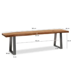 Ławka KORNEL 180 cm drewno akacja*WOHNLING, GERMANY Clearance