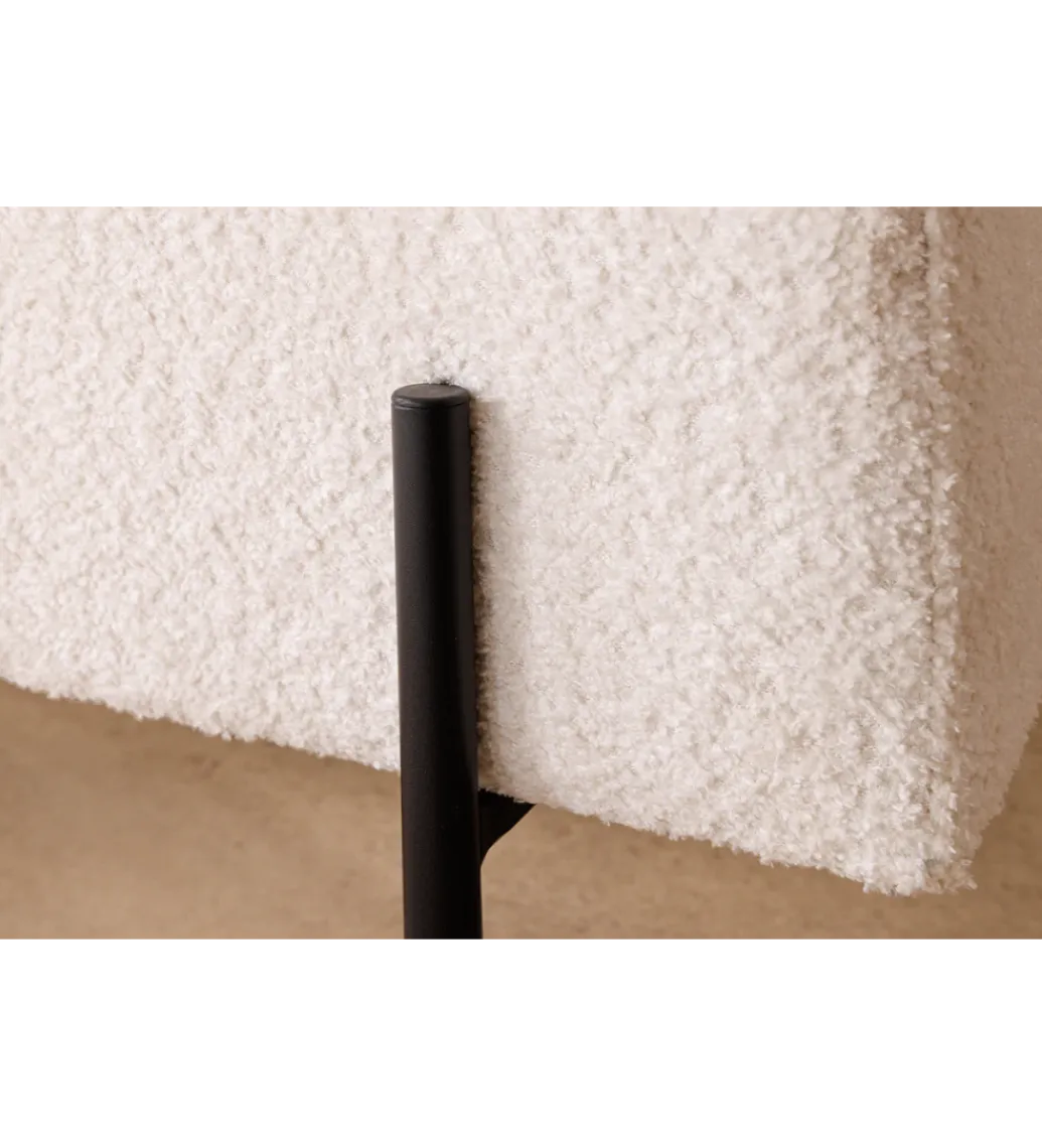 Ławka LOFT z szafką 100 cm bouclé biała*Invicta Interior Clearance