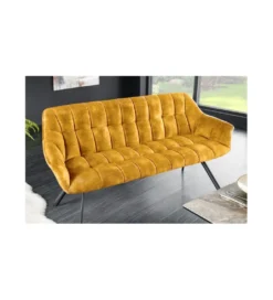 Ławka LUISA 165 cm ciemna musztarda*Invicta Interior New