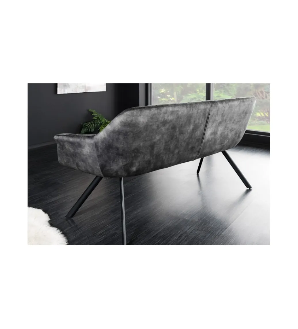 Ławka LUISA 165 cm ciemnoszara*Invicta Interior Clearance