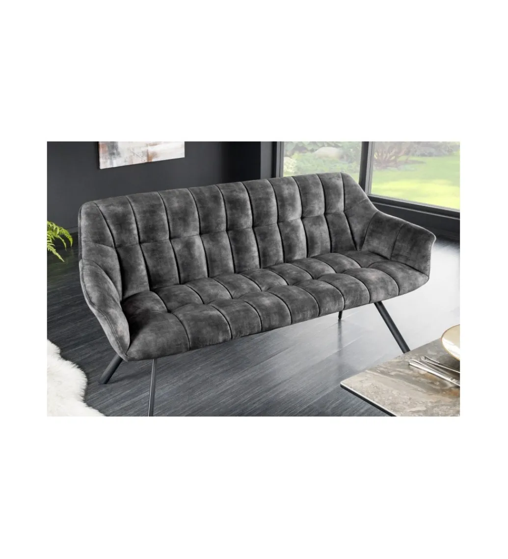 Ławka LUISA 165 cm ciemnoszara*Invicta Interior Clearance