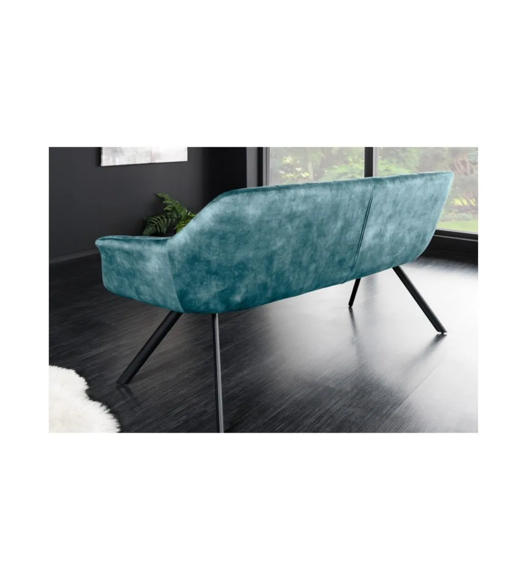 Ławka LUISA 165 cm niebieska petrol*Invicta Interior Outlet