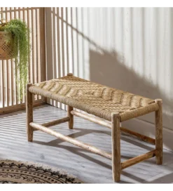 Ławka NEBERNLI 92 cm drewno mango naturalna*Zona-Design Discount