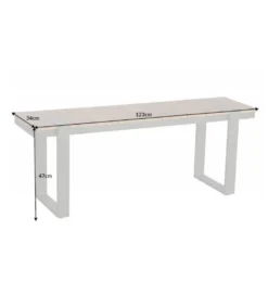 Ławka ogrodowa TORTUGA 123 cm w optyce drewna*Invicta Interior - przedsprzedaż Discount