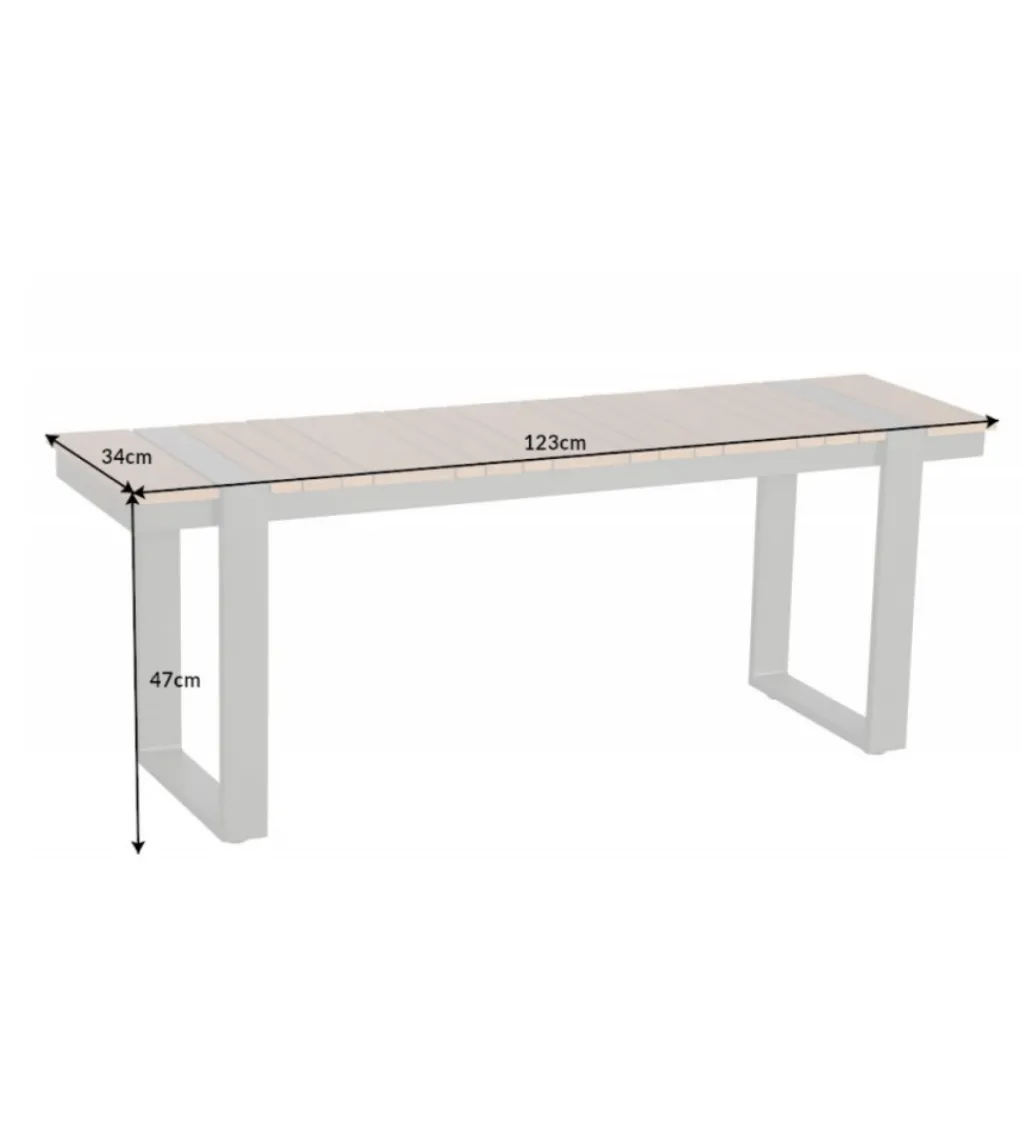 Ławka ogrodowa TORTUGA 123 cm w optyce drewna*Invicta Interior - przedsprzedaż Discount