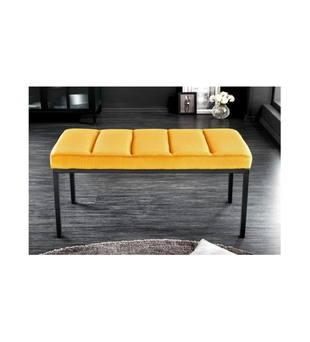 Ławka OLIWIA II 80 cm sztruks musztardowo- żółta*Invicta Interior Outlet
