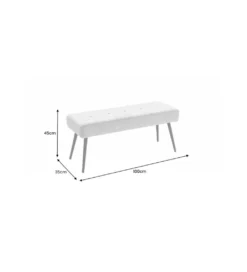 Ławka OLIWIA III 100 cm szturks ciemnoszara*Invicta Interior Sale