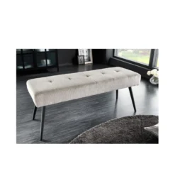 Ławka OLIWIA III 100 cm szturks jasnoszara*Invicta Interior Discount