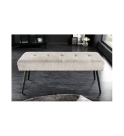 Ławka OLIWIA III 100 cm szturks jasnoszara*Invicta Interior Discount
