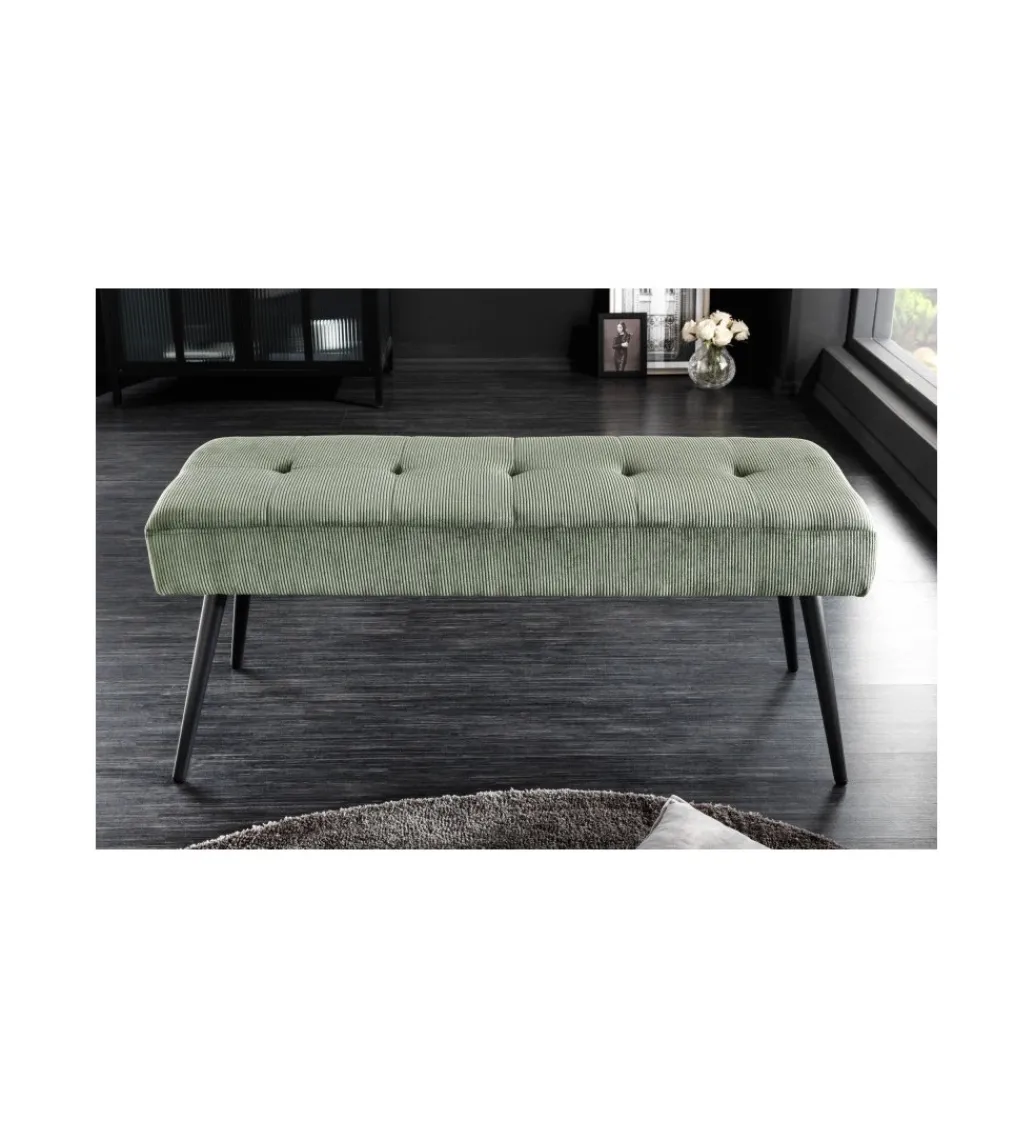 Ławka OLIWIA III 100 cm szturks zielona*Invicta Interior Outlet