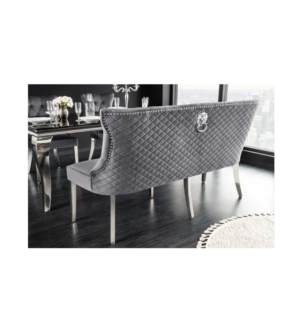 Ławka OXANA Modern Barock 164 cm Szara*Invicta Interior Clearance