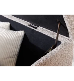 Ławka RAISA Extravagancia 140 cm z pojemnikiem Bouclé Szampański Greige*Invicta Interior Outlet