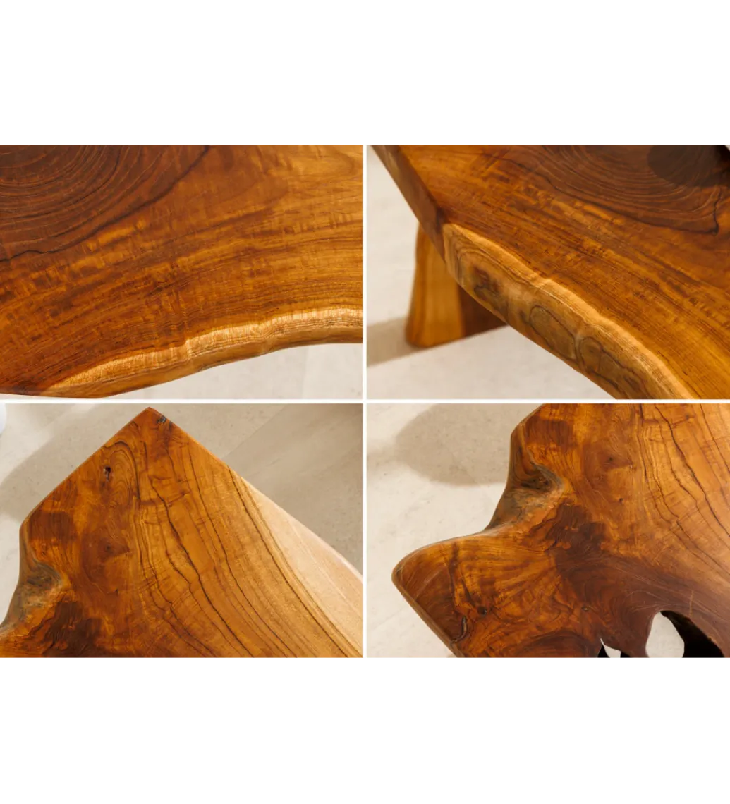 Ławka ROOT 100 cm drewno teak naturalny brąz*Invicta Interior - przedsprzedaż Best