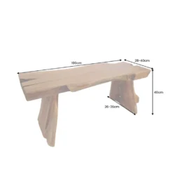 Ławka ROOT 100 cm drewno teak naturalny brąz*Invicta Interior - przedsprzedaż Best