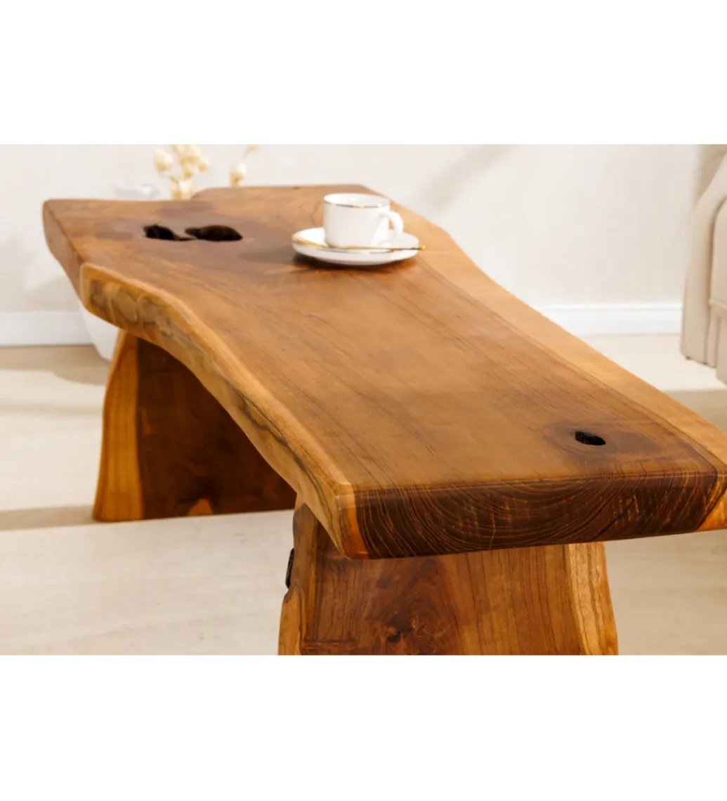 Ławka ROOT 100 cm drewno teak naturalny brąz*Invicta Interior - przedsprzedaż Best